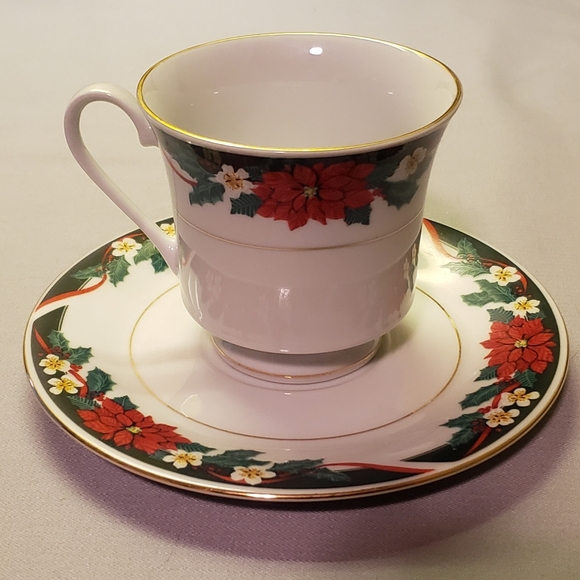 Vtg Cup/Saucer Deck The Halls (Verge) By Tienshan - Picture 11 of 13